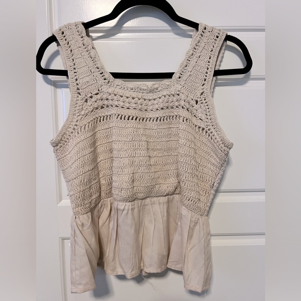 Cream crochet blouse